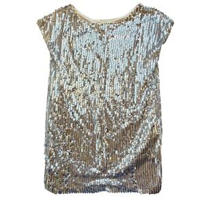 Style Rack Silver Sequin Pull On Dress Size Medium Women's #1170